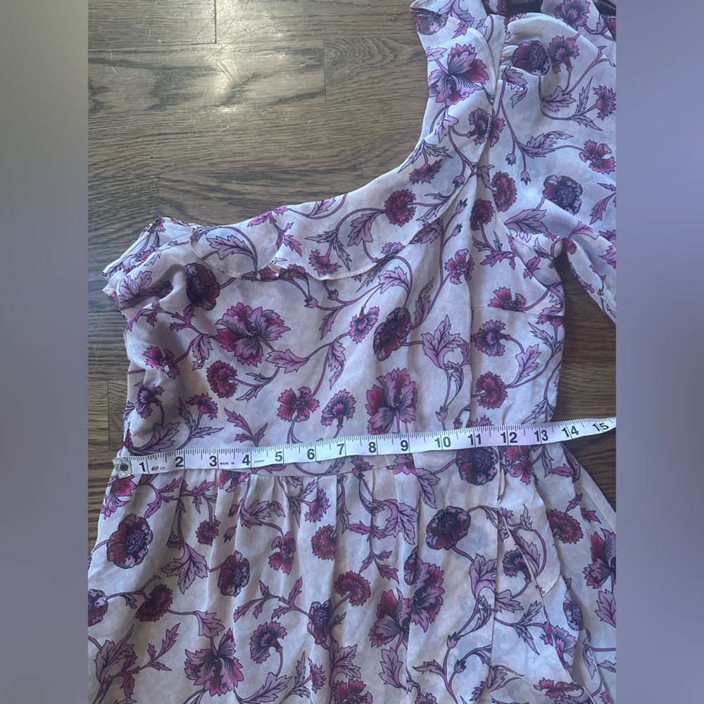 NWT For Love And Lemons Pink Floral One-Shoulder Midi Dress - Picture 10 of 12